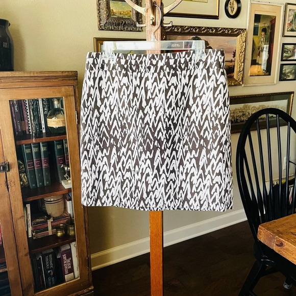 LOFT women’s textured contemporary abstract pencil skirt SZ 10 black white - Picture 2 of 10